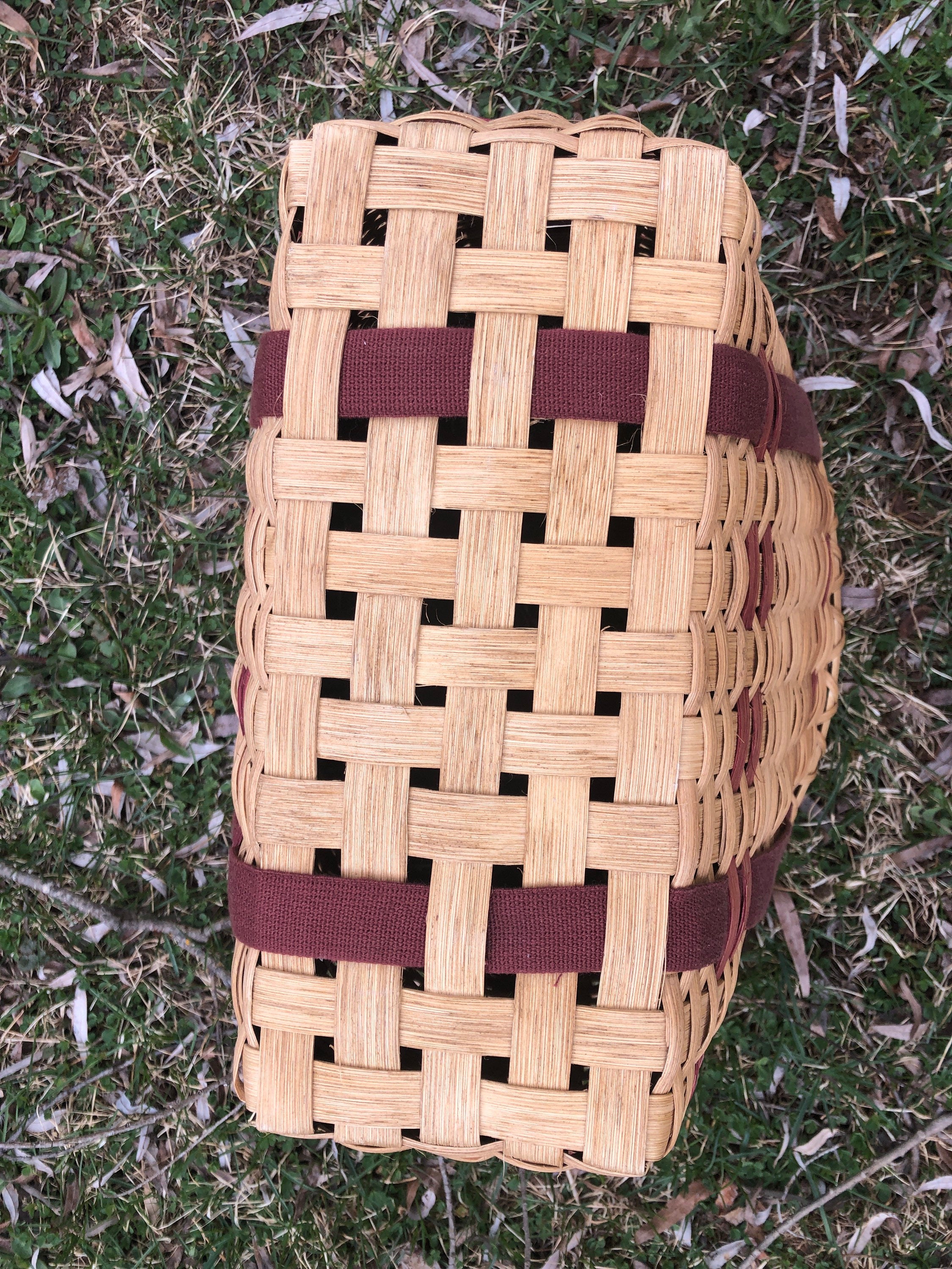 Handcrafted in USA Woven Tote Basket With Canvas Straps - Etsy display picture 1