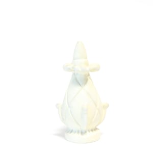 Off White Kiln Fired Lamp Finial - Small Threads - 2.25&quot; Tall and 1.25&quot; Across in B+ Condition Ceramic Lamp Finial #1736