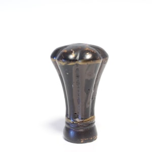 Brown and Gold Antiqued Ceramic Lamp Finial - Small Threads - 2" Tall in Very Good Condition Lamp Finial #967