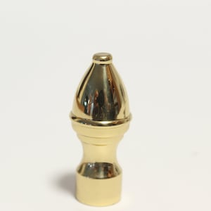 Da Bomb LARGE Thread 3/8&quot; Tube Type Solid Brass Lamp Finial - LARGE THREADS - 1.75&quot; Tall in A+ Condition #891