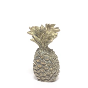 Carved from Solid Brass Pineapple Lamp Finial - Small Threads - 2.25&quot; Tall and 1.25&quot; in A+ Condition Lamp Finial #1725