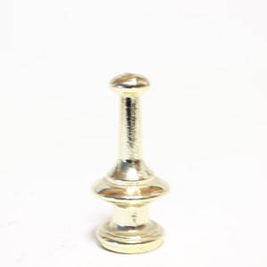 Light Colored Solid Brass game Piece Lamp Finial - Large 3/8&quot; Threads - 2.25&quot; Tall in Excellent Condition Lamp Finial #1409