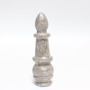 Huge Stone Lamp Finial - Small Threads - 4" Tall in A+ Antiqued Condition Ceramic Antiqued Lamp Finial #1686