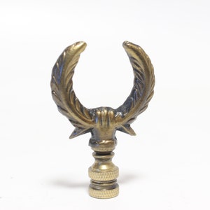 Fist Holding Wheat Solid Brass Lamp Finial - Small Threads - 3&quot; Tall in Excellent Condition Solid Brass Lamp Finial #1457