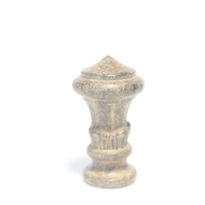 Antiqued Sand Castle Lamp Finial - Small Threads - 2&quot; Tall and 1.25&quot; Diameter in Excellent Condition Ceramic Lamp Finial #1743