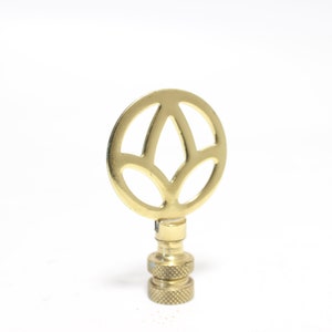 Swivel Base Brass Hood Ornament Lamp Finial - Small Threads - 2.5&quot; Tall in Excellent Condition Polished Brass Lamp Finial #1448