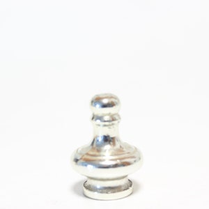 Goldish Chrome Sorry Game  Piece Lamp Finial - Small Threads - 1.3&quot; Tall in Excellent Condition Lamp Finial #1297