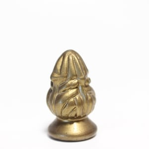 Oversized Gold Painted Ceramic Angry Gremlin Lamp Finial - Small Threads - 1.6&quot; Tall in A+ Condition Big Gold Lamp Finial #1384