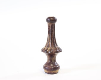 Antiqued Heavy Solid Brass Lamp Finial - Small Threads - 2.5" Tall in A+ Antiqued Condition Lamp Finial #1572