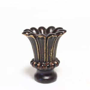 Open Flower Antiqued Ceramic Lamp Finial - Small Threads - 2&quot; Tall in A+ Antiqued Condition Lamp Finial #1438