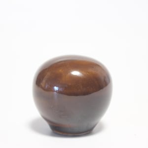Glossy Marbled Brown Lamp Finial - Small Threads - 1.5&quot; Tall and 1.6&quot; Diameter in A+ Condition Lamp Finial #1716