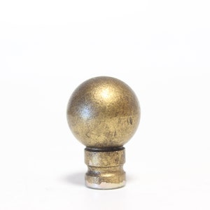 Rough Gold Ball on Pedestal Lamp Finial - Small Threads - 1.4&quot; Tall B+ Condition Ceramic Gold Lamp Finial #1109