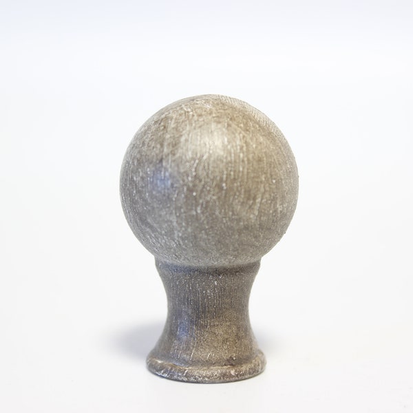 Mod Antiqued Ceramic Lamp Finial - Small Threads - 2" Tall in A+ Condition Ceramic Ball Lamp Finial #963