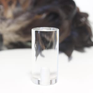 Clear Lucite Cylinder Lamp Finial - Small Threads - 2&quot; Tall and 1&quot; Diameter in A+ Condition Lamp Finial #1734