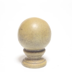 Big Olive Brown Ball Lamp Finial - Small Threads - 2.25&quot; Tall and 1.5&quot; Diameter in A+ Antiqued Condition Ceramic Lamp Finial #1711