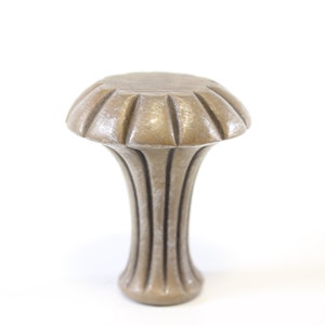 Muddy Brown Ceramic Mushroom Lamp Finial - Small Threads - 2.5&quot; Tall and 2.25&quot; Diameter in A+ Antiqued Condition Lamp Finial #1568
