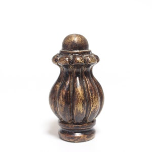 Big Beautiful Antiqued Ceramic Lamp Finial - LARGE 3/8&quot; Threads - A2.6&quot; Tall and Heavy in A+ Antiqued Condition Lamp Finial #1167