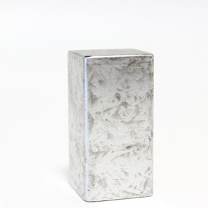 Antiqued Foil Block Lamp Finial - Small Threads - 2&quot; Tall and 1&quot; Across in C+ Condition Ceramic Lamp Finial #1617