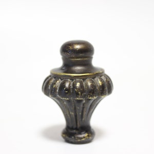 Big Antiqued Ceramic Lamp Finial - Small Threads -2.5" Tall with 1.75" Diameter in Excellent Antiqued Condition Lamp Finial #1472