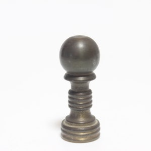 Big Heavy Solid Brass Antique Deco Lamp Finial - Small Threads - 2&quot; Tall in Excellent Condition Art Deco Brass Lamp Finial #1209