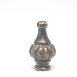 Gold Undertone Ceramic Lamp Finial - Small Threads - 2.25&quot; Tall and 1.4&quot; Across in Excellent Antiqued Condition Lamp Finial #1683