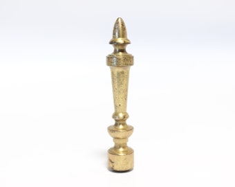 Tall Solid Brass Lamp Finial - Small Threads - 3.8" Tall in C+ Condition Brass Lamp Finial #1611