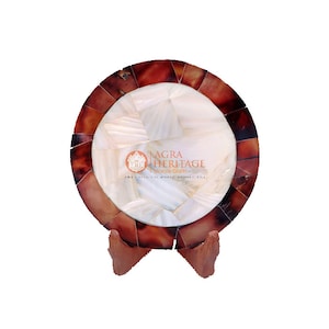 Marble Stone Serving Dining Plate Mop Inlaid Mosaic Handmade Art Kitchen Decor Gift