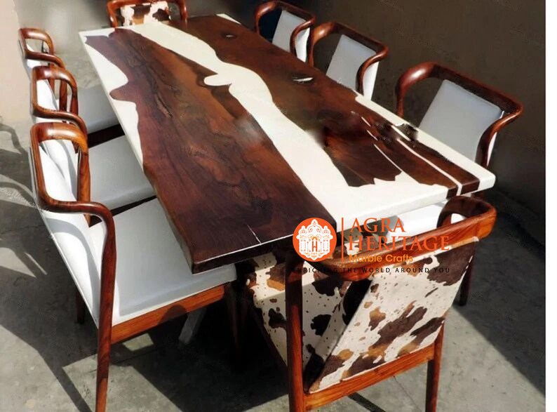 White Epoxy Resin Table Top Handmade Counter Top Dining Tables Etsy