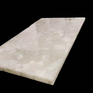 Handmade White Quartz Stone Table Top: Agate Dining Table Countertop