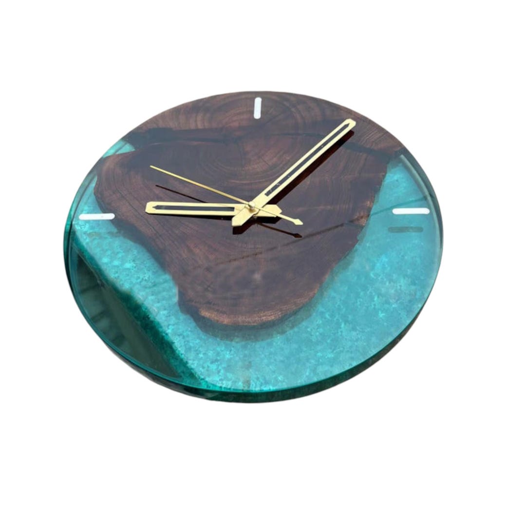 Custom Epoxy Resin Wall Clock, Personalized Home Decor, Living Room ...