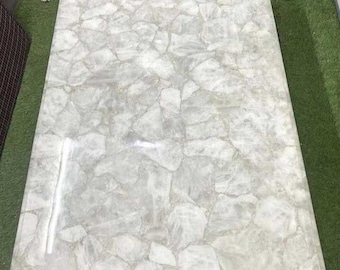 Handmade White Quartz Countertop Slab: Rectangle Dine Table Top
