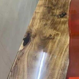 Red Epoxy Coffee Table Top Acacia Wood Walnut Countertop Luxury Modern ...