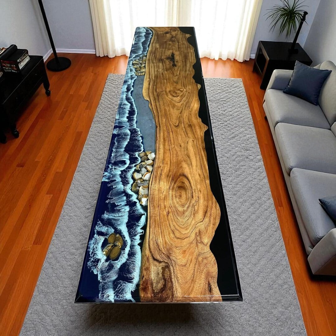 Handmade Ocean Wave Epoxy Resin Table Top: Modern Farmhouse Decor - Etsy