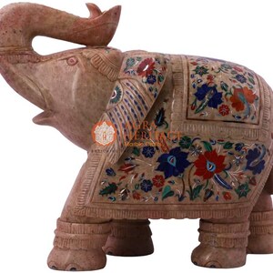 Marble Elephant Handmade Lapis Lazuli Natural Soap Stone Designer Christmas Gift decor