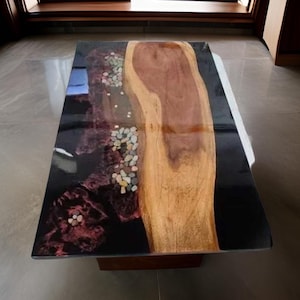 Ocean Wave Epoxyhars Eettafel Aanrecht Keukenplaat Handgemaakte Meubels Sofa Centrum Moderne Kunst Tafelblad Woonkamer Decors