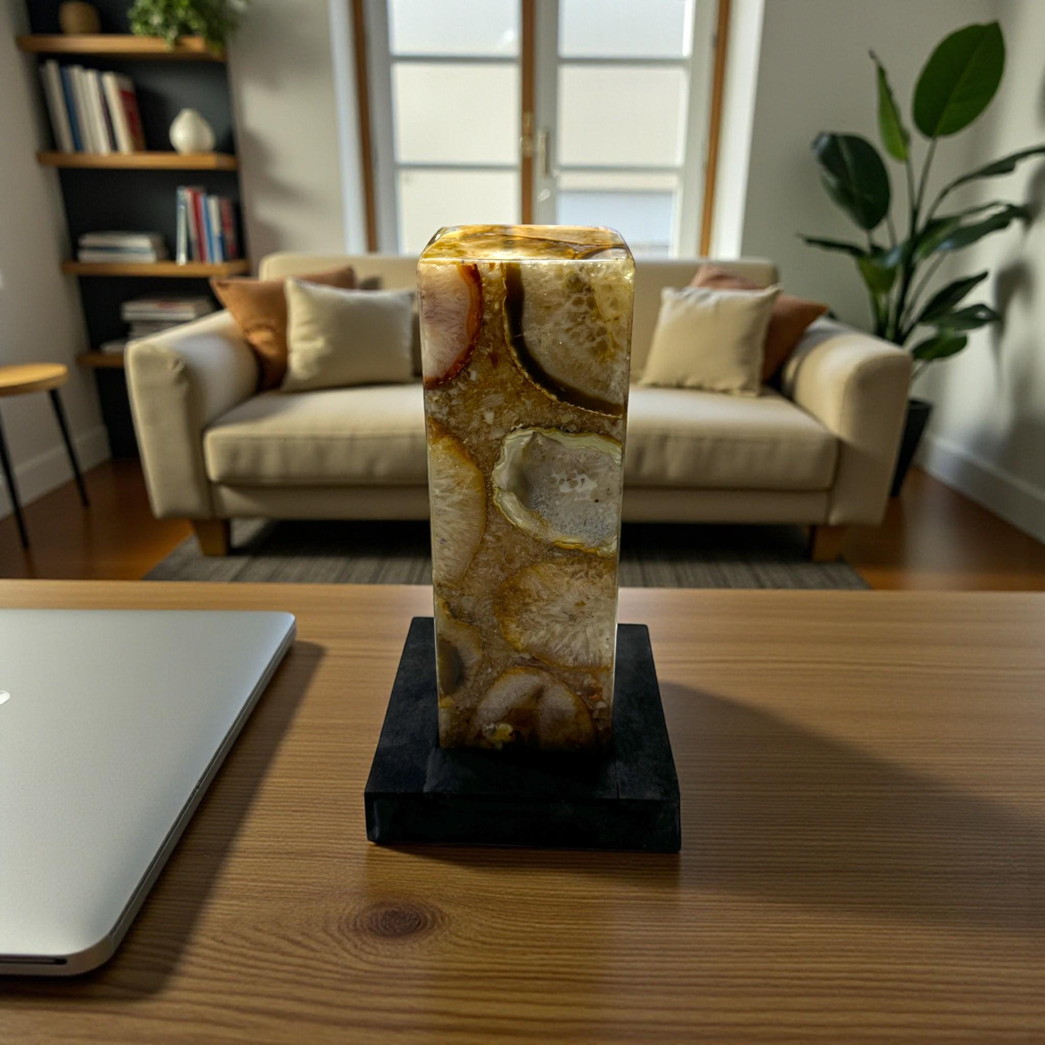 Handmade Agate LED Table Lamp, Geode Crystal Night Light - Etsy