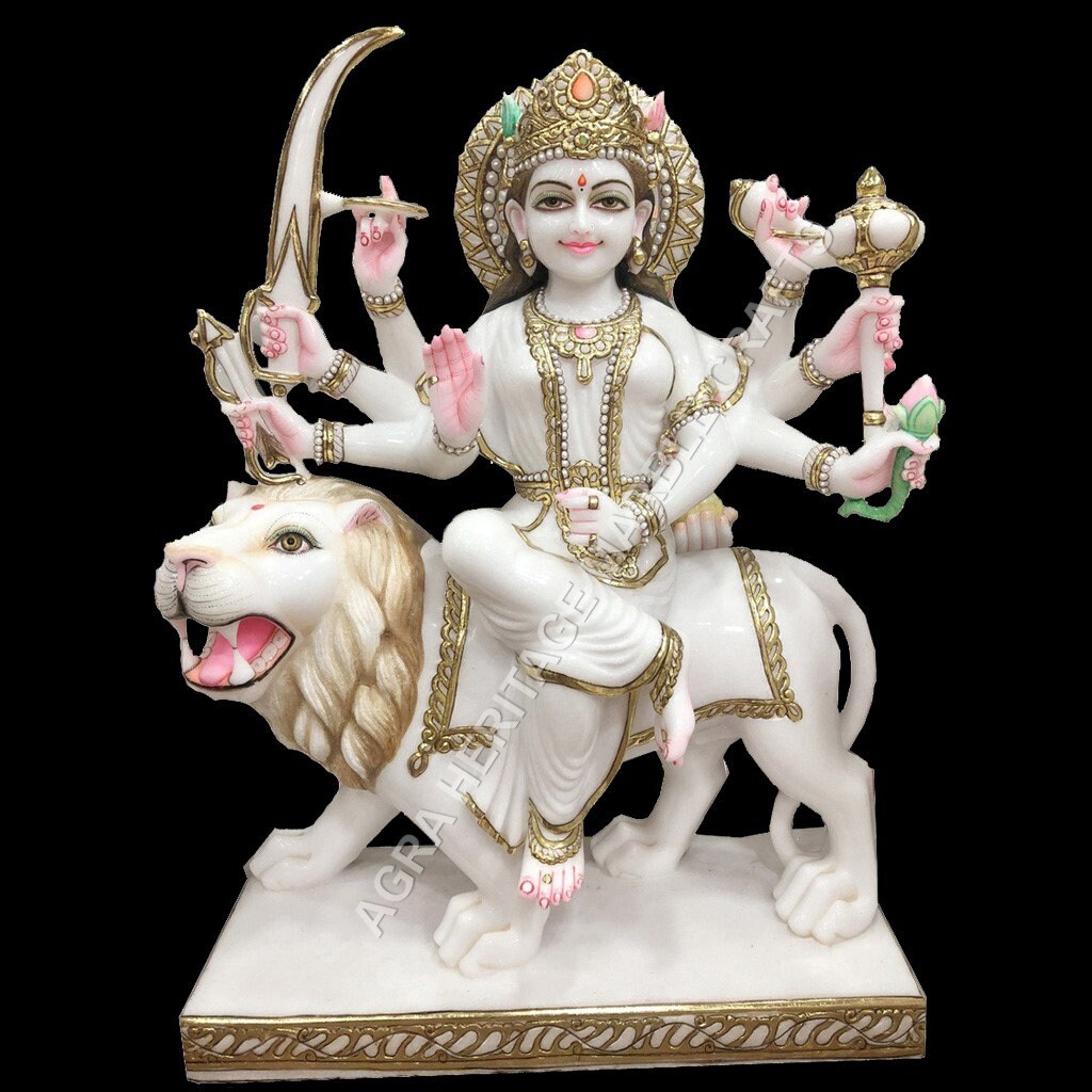 Goddess Marble Durga Maa Idol Statue Handmade Art Divine Gift Etsy
