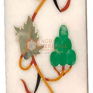 12&quot;x4&quot; Marble White Decorative Wall Tile Inlaid Floras Pietradura Collectible Art Veterans Gift