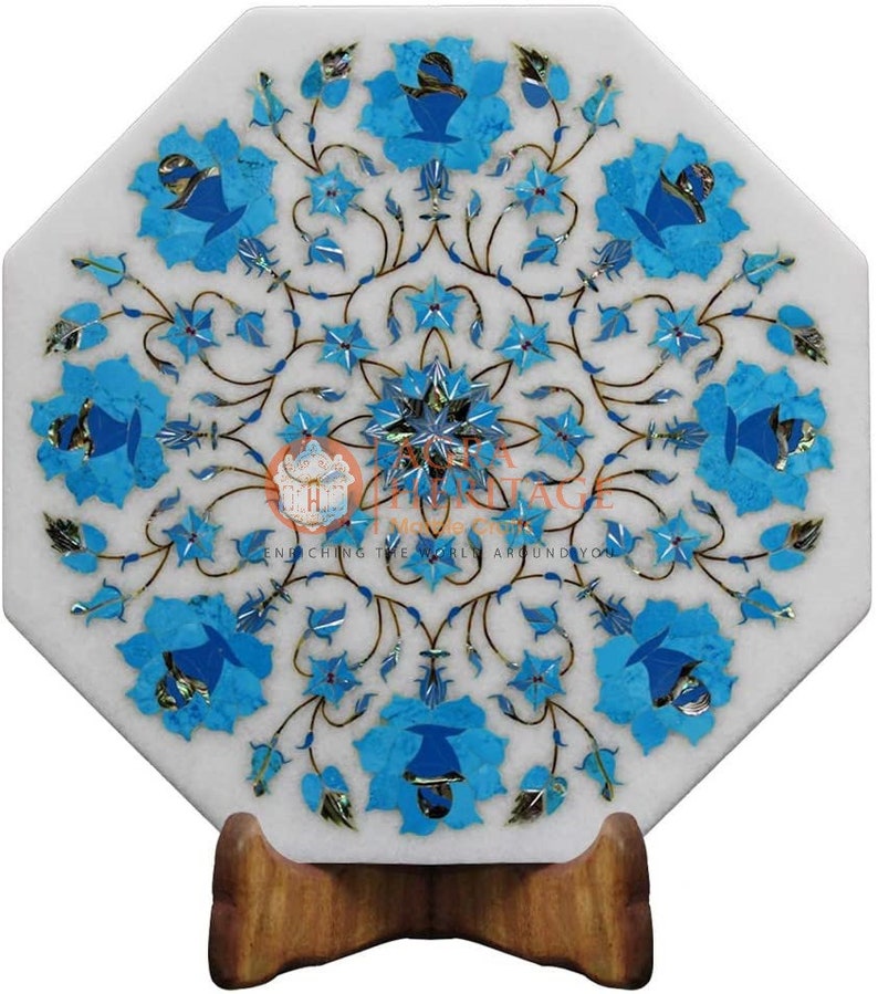 12x12 Marble White Wall Decor Tile Turquoise Etsy