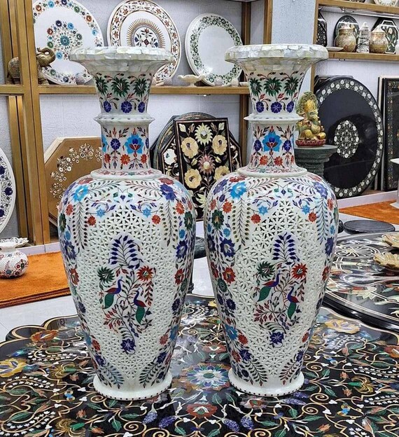 工芸品 Flower base marble color Amazon.com: Cemetery Vase, Natural Marble Vases Flower Vases