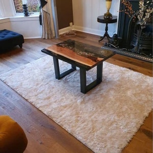 Acacia Wood Epoxy Resin Coffee and Dining Table Custom Made Kitchen Slab Office Desk Countertop Hallway Furniture Living Room Interior Decor