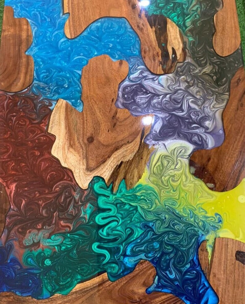 Unique Epoxy Acacia Wood Table Tops, Dining Table, Centerpiece Table, Handmade Furniture, Resin Walnut Table, Housewarming Decors