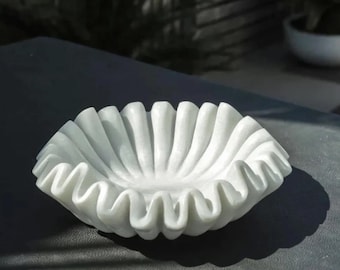 Fruteros de mármol blanco hechos a mano: arte floral, elegantes regalos para el hogar.