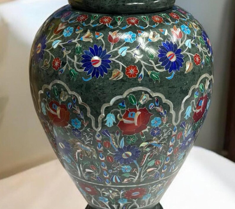 Buy 21 Inch Marble Flower Vase Pot Semi Precious Gemstone Inlay Floral