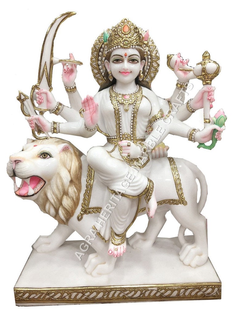 Goddess Marble Durga Maa Idol Statue Handmade Art Divine Gift Etsy