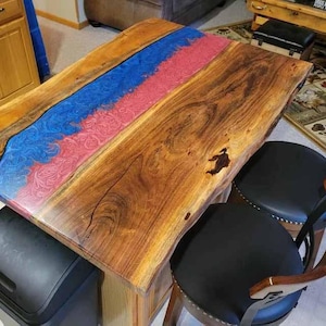 Mixed Color Epoxy Resin Table Top | Custom Kitchen Countertop | Luxury Resin Dining Table | Handmade Modern Home Furniture