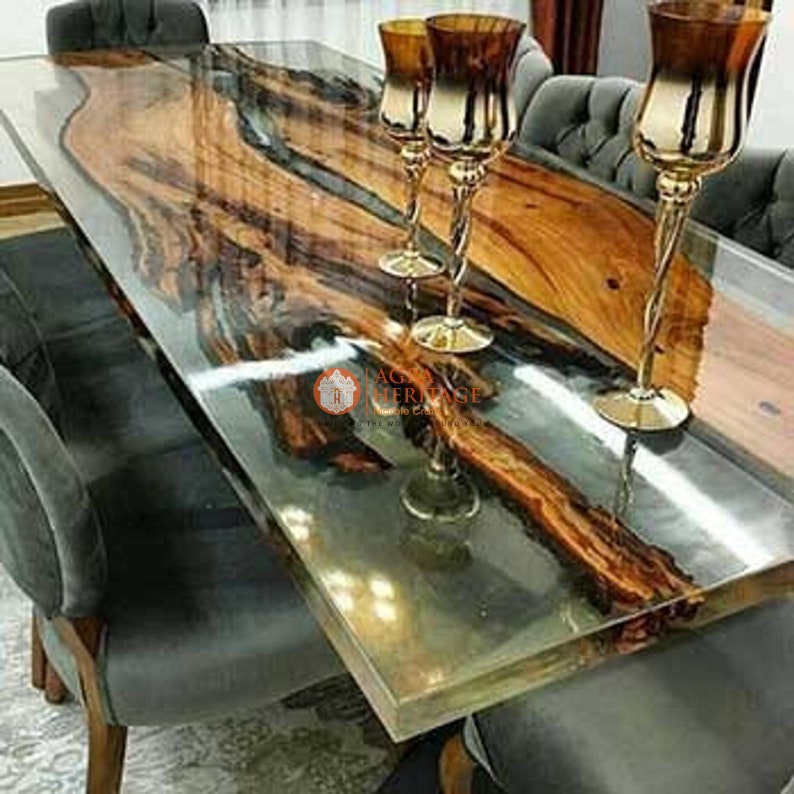 Epoxy Dining Table Top Epoxy Table Acacia Wooden Table Etsy UK