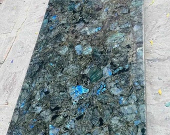 Elegancia labradorita piedra cocina losa encimera mármol granito mesa de comedor cristal hecho a mano muebles de lujo decorativos para el hogar