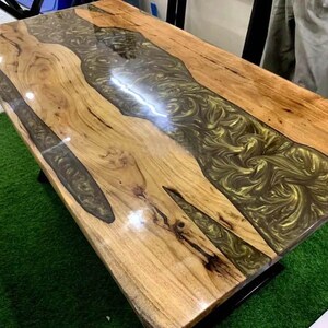 Epoxy Resin River Dining Table Epoxy Countertop Luxury Furniture Resin Desktop Live Edge Wooden Coffee Table Housewarming Decors