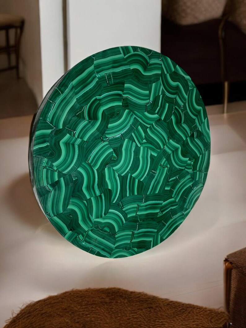 Premium Quality Malachite Stone Coffee Center Table Mid Century Modern